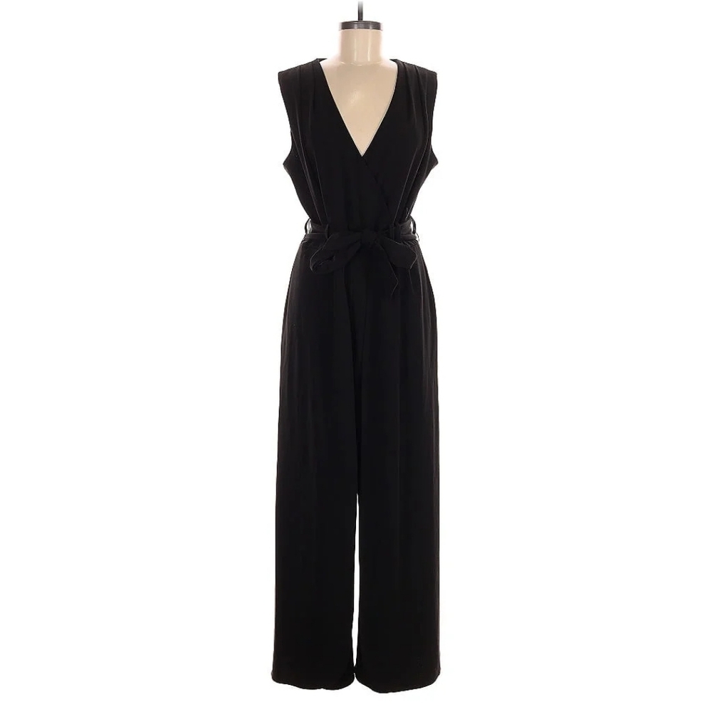 Black Sleeveless Jumpsuit With Split Legs